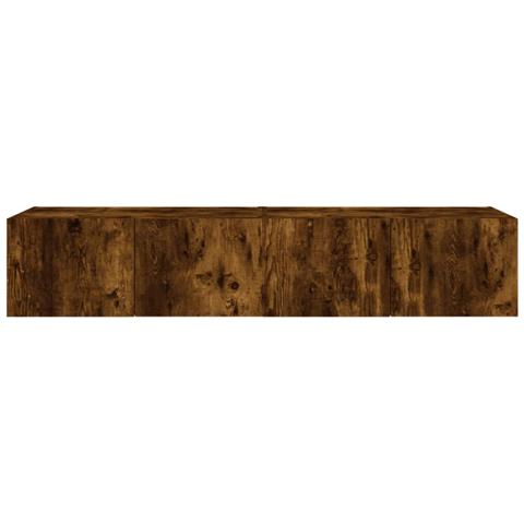 Mobili TV a Parete con Luci LED 2pz Rovere Fumo 80x35x31 cm - Foto 2
