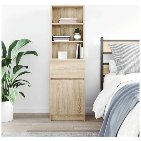 Comodino Rovere Sonoma 39x35x125 cm in Legno Multistrato - Foto 9