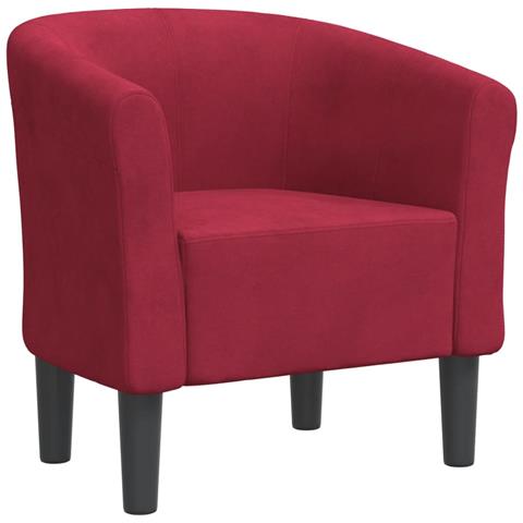 Poltrona Cabriolet Rosso Vino In Velluto - Foto 2