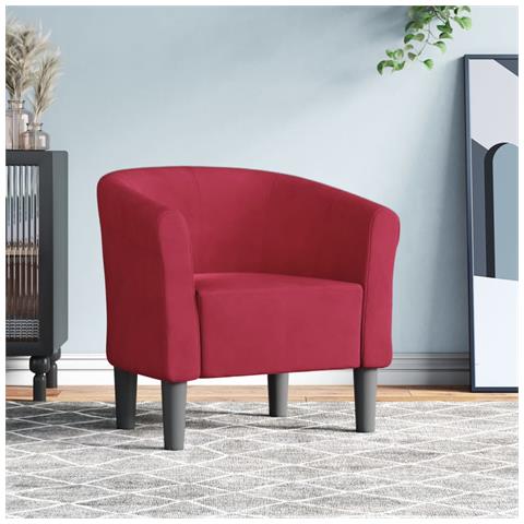 Poltrona Cabriolet Rosso Vino In Velluto - Foto 1