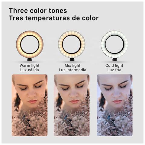 Anello Led Studio Di 11,65 Pollici (29,6 Cms) Con Telecomando. - Foto 4