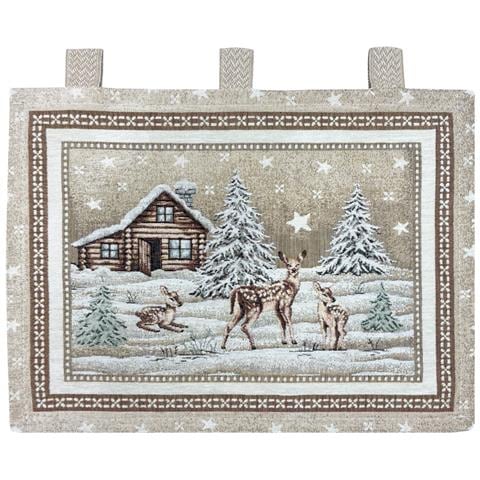 Copriforno Cucina Universale Cinigliato Decorazione Forno Chalet Marrone - Foto 1