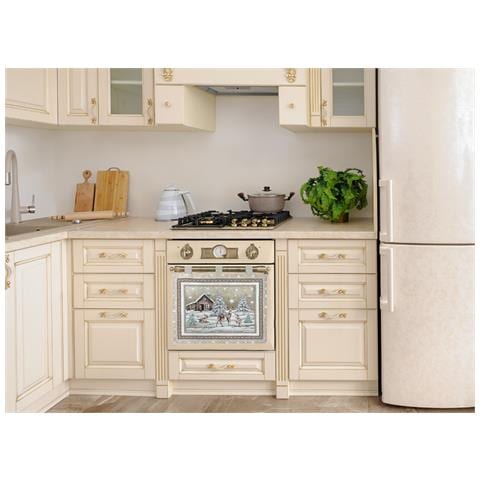 Copriforno Cucina Universale Cinigliato Decorazione Forno Chalet Marrone - Foto 2