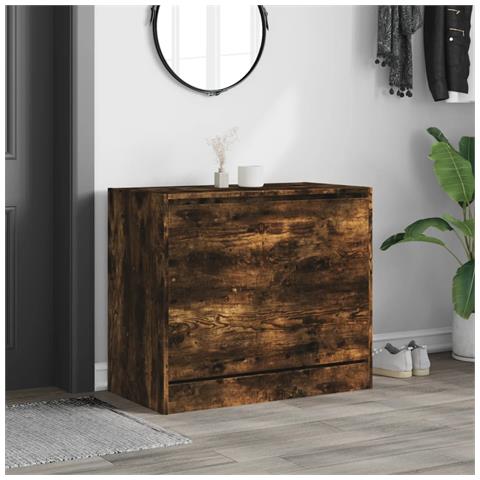 Lusso Casadino -  Scarpiera Rovere Fumo 80x42x69 Cm In Legno Multistrato - Foto 2