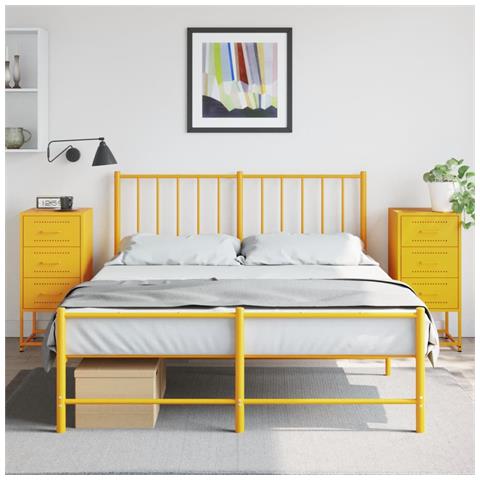 Lusso Casadino -  Comodini 2 Pz Giallo Senape 36x39x78 Cm In Acciaio - Foto 8