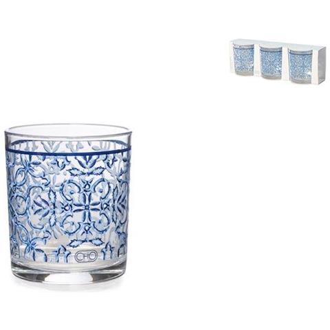 Set 3 bicchieri Paxos in vetro decorato cc 225 - Foto 1