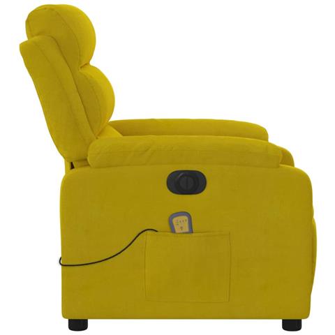 Poltrona Massaggiante Reclinabile Elettrica Gialla Velluto - Foto 9