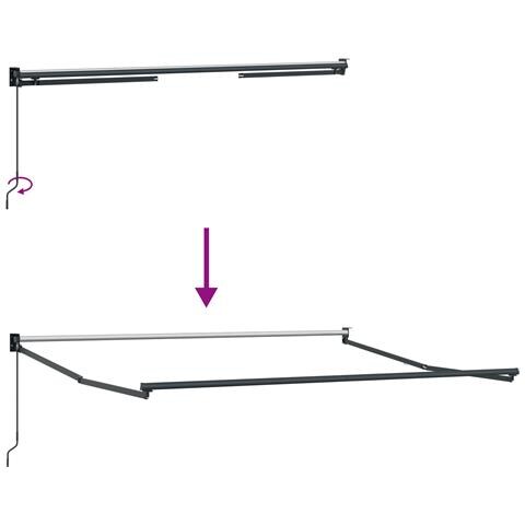 Tenda retrattile manuale  Verde e Bianco 300x250 cm, Tessuto di ricambio per tenda  per telaio 3x2.5 m Verde e Bianco - Foto 9