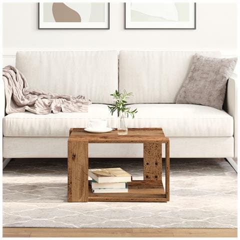 Tavolino da caffè Legno Storicizzato 51,5x51,5x30 cm Legno ingegnerizzato - Foto 2