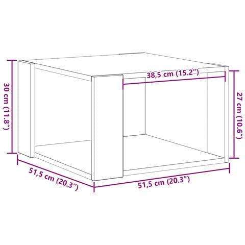 Tavolino da caffè Legno Storicizzato 51,5x51,5x30 cm Legno ingegnerizzato - Foto 9