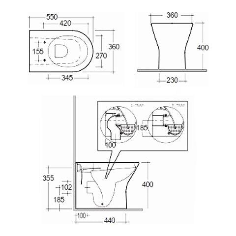 Sanitari Filomuro Feeling : Wc, Bidet, Copriwater Soft-close Grigio Opaco - Foto 4