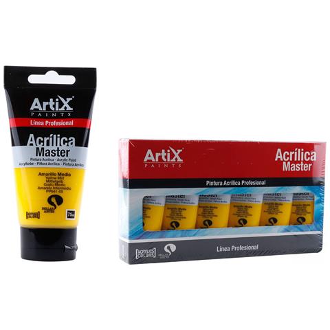 Pack 6 Uds. Pittura Acrilica Esperto 75 Ml Gialla Media - Foto 1