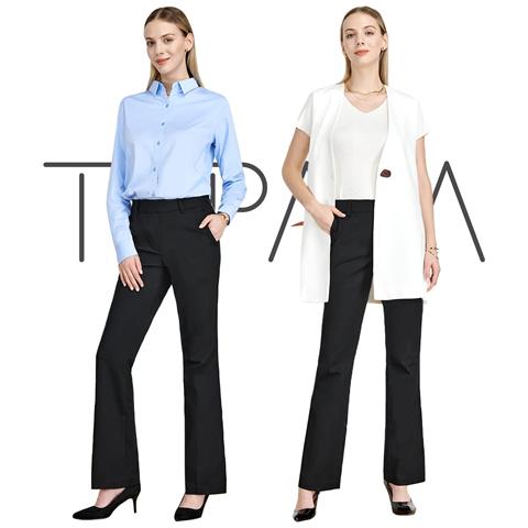 Pantaloni Da Donna A Zampa Eleganti Antracite Lunghezza 74 Cm S - Foto 6