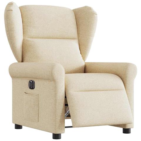 Poltrona Elettrica Reclinabile Crema in Tessuto - Foto 1