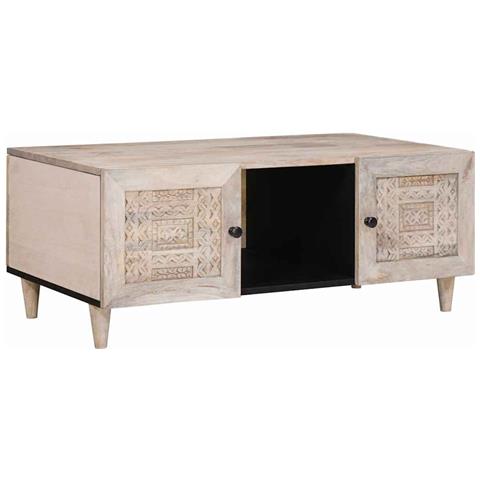 Tavolino da salotto con lo scaffale Beige 100 x 54 x 40 cm - Foto 1