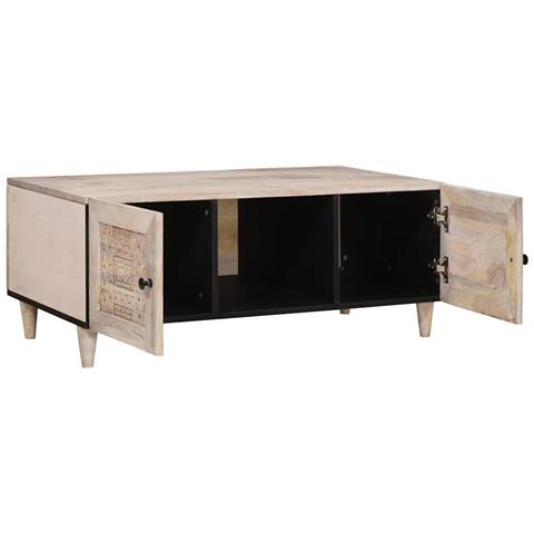 Tavolino da salotto con lo scaffale Beige 100 x 54 x 40 cm - Foto 2