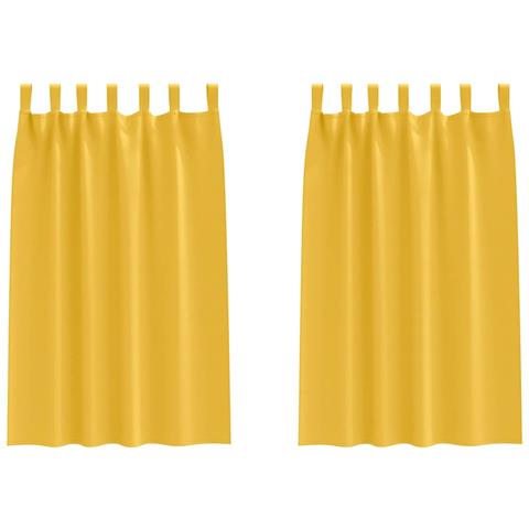 Tende con tende 2 pcs giallo senape 175x140cm Poliestere - Foto 1