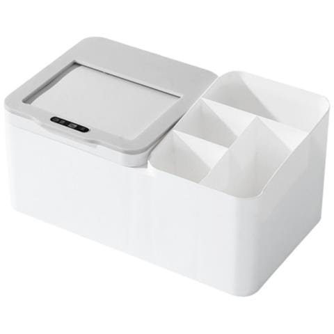 Scatola Portaoggetti Elettrica Da Scrivania Con Sensore Intelligente - Design Innovativo Con Coperchio Scorrevole Grey+white - Foto 1