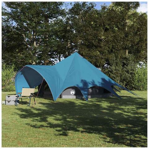 Tenda Teepee con tetto Blu e Grigio 600 x 600 x 347 cm - Foto 2