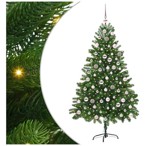 Albero di Natale con 300 LED con supporto Verde 210 cm PE - Foto 1