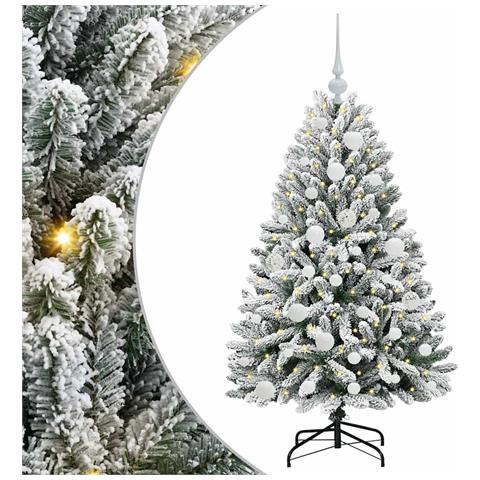 Albero di Natale artificiale con 150 LED Verde e Bianco 120 cm - Foto 1