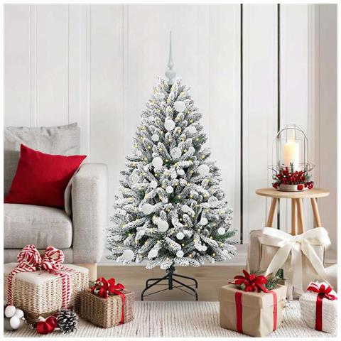 Albero di Natale artificiale con 150 LED Verde e Bianco 120 cm - Foto 2