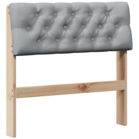 Testiera imbottita Grigio chiaro 80 cm Pino massello - Foto 1