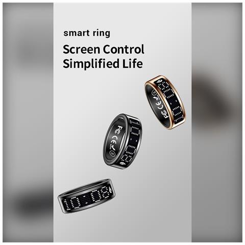 Smart Ring Con Display E Custodia Di Ricarica - Monitoraggio Fitness E Salute Black 11 - Foto 7