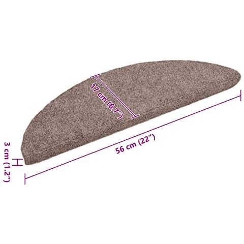 Tappetini per scale autoadesivi 30 pz 56x17x3 cm Marrone Chiaro semicircolari - Foto 8