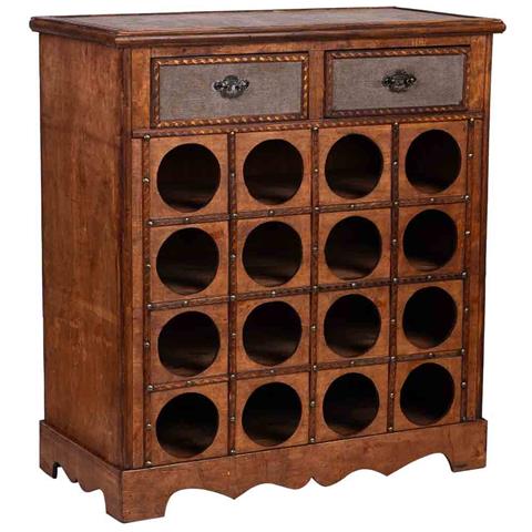 Baul Porta Bottiglie In Legno Marrone 63x31x69,5h Cm - Foto 1