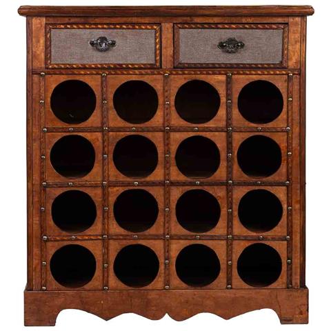 Baul Porta Bottiglie In Legno Marrone 63x31x69,5h Cm - Foto 2