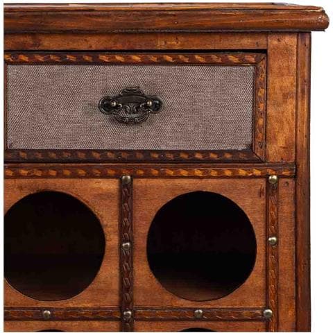 Baul Porta Bottiglie In Legno Marrone 63x31x69,5h Cm - Foto 7