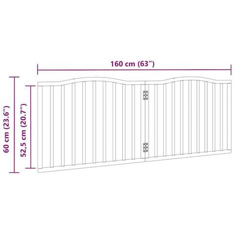 Cancello Cani Pieghevole 2 Pannelli Marrone 160cm Legno Pioppo - Foto 9