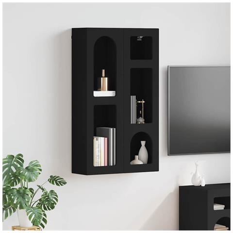 Armadio pensile Nero 59 x 20 x 100 cm Legno multistrato - Foto 2