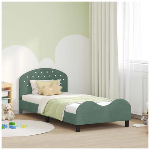 Struttura letto bambini con testata Verde Mare 80 x 200 cm - Foto 2