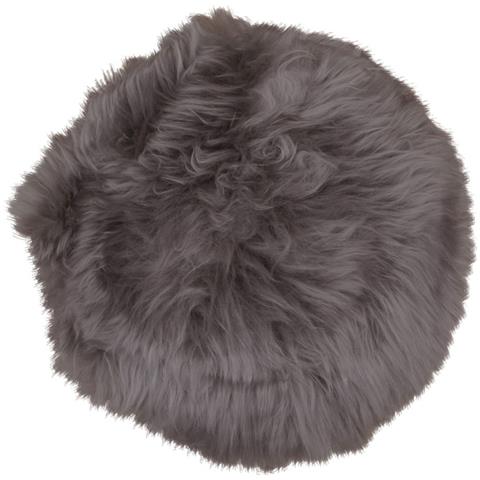 Cuscino Per Sedia In Pelle Di Agnello Tortora Ø35 Cm - Foto 1