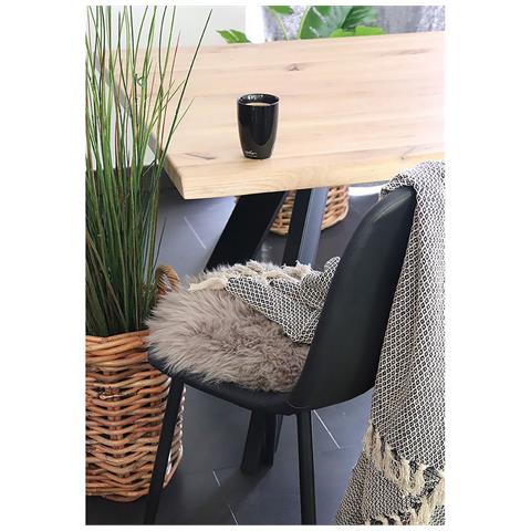 Cuscino Per Sedia In Pelle Di Agnello Tortora Ø35 Cm - Foto 2