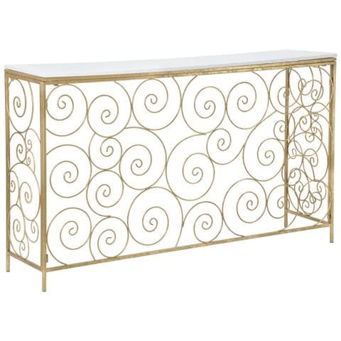Consolle Spiral In Ferro E Marmo Gold - 140 X 36 X H 82 Cm - Foto 1