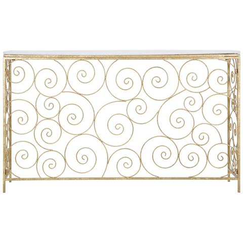 Consolle Spiral In Ferro E Marmo Gold - 140 X 36 X H 82 Cm - Foto 2