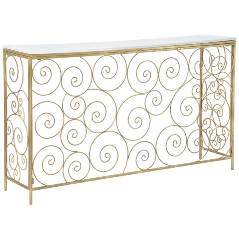 Tavolo Consolle Vkh617-oro-marmo-140x36x82 Cm - Foto 1