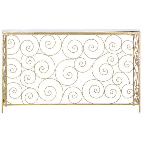 Tavolo Consolle Vkh617-oro-marmo-140x36x82 Cm - Foto 2