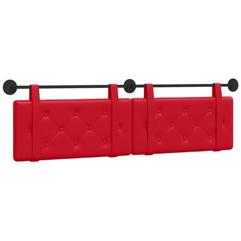 Testata appesa Rosso 170 x 55 x 5 cm Pelle Sintetica - Foto 1