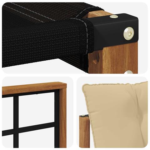 Set di divani da esterno con cuscino 6 pcs Naturale e Beige - Foto 9