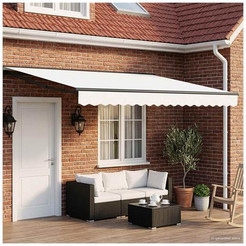 Tenda retrattile manuale Bianco 4,5 × 3,5 m - Foto 2