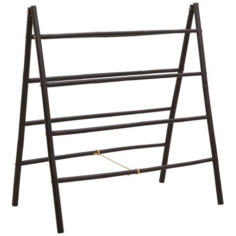 Scala per coperte a doppio lato Nero 90 x 50 x 100 cm Bambù - Foto 1