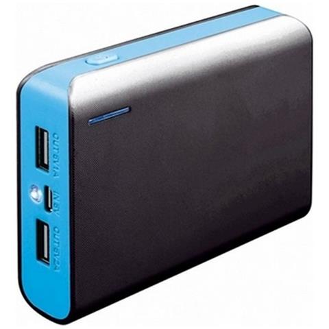 Power Bank Con Torcia Platinet Pmpb6bbl 6000 Mah 2 X Usb 1 A / 2.1 A 5 V Azzurro - Foto 2