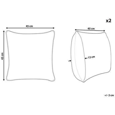 Set Di 2 Cuscini Decorativi Verde Scuro 45x45 Cm Bellerose - Foto 15