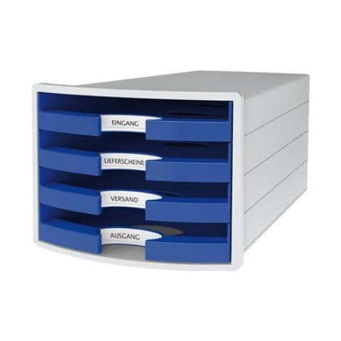 Cassettiera HAN IMPULS 2.0 - 4 Cassetti Per A4/C4, Blocco Antiaccadimento, Bianco/Pastello