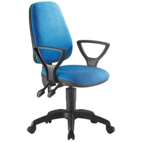 Sedia Operativa Girevole Leda Lday Eco Smart - Schienale Alto Rivest. Eco Blu - Con Braccioli - Lday / br / eb - Foto 1