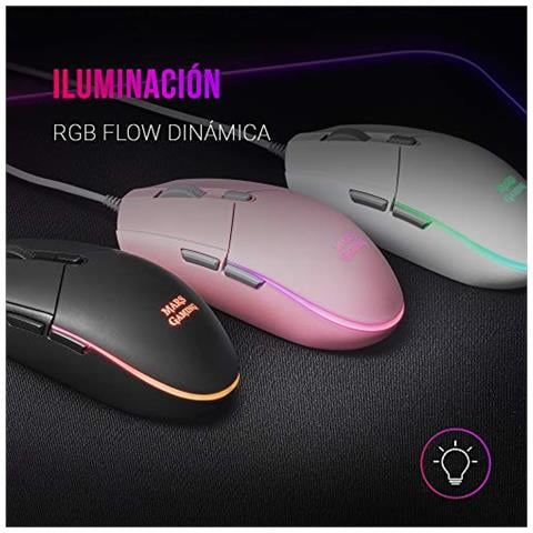 Mmgw, Mouse Gaming Bianco, Rgb Flow, Anti-scivolo, Mac / windows / linux - Foto 3